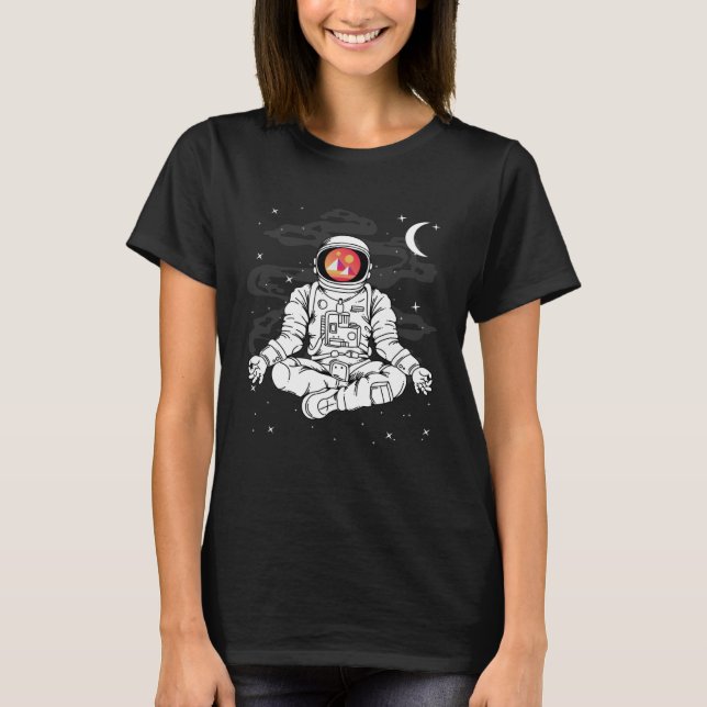 Camiseta Ioga de Astronauta Decentraland MANA Moeda Para a  (Frente)