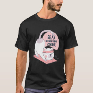 Camiseta Ioga de Gato Fofo Meditação Relaxar Nada Está Deba