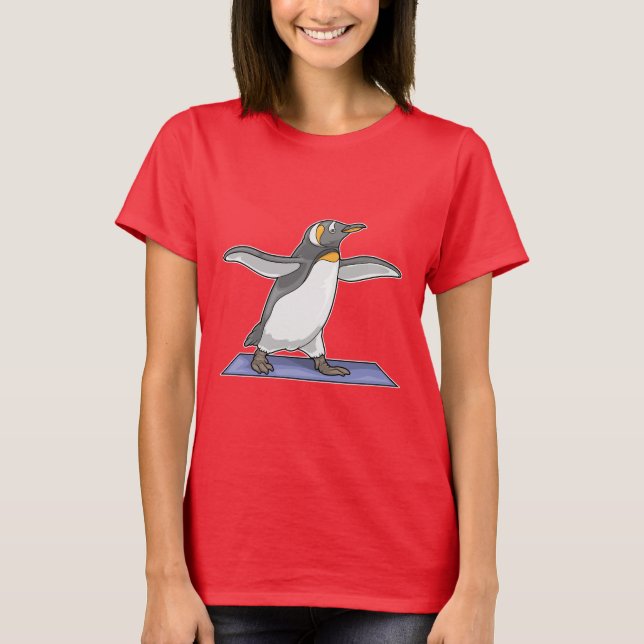 Camiseta Ioga de Pinguim Ginástica Fitness (Frente)