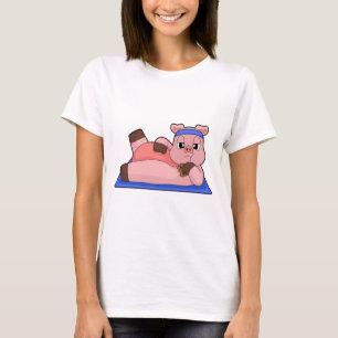 Camiseta Ioga de Porco Ginástica Fitness