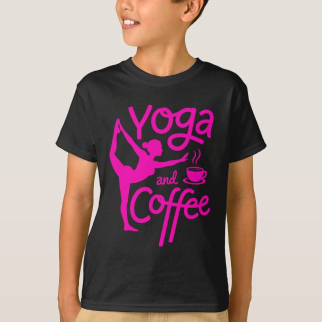Camiseta Ioga e Café Exercício Matinal Consciente Relaxamen (Frente)