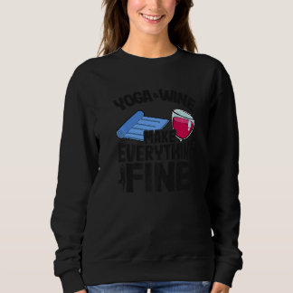 Camiseta Ioga e Vinho Tornam Tudo Bem Mulheres Ioga