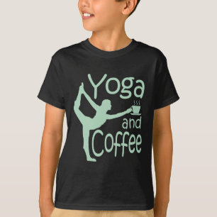 Camiseta Ioga Para Mulheres Com Frases Ioga E Café