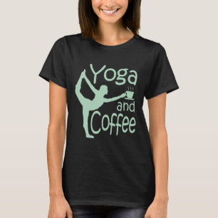 Camiseta Ioga Para Mulheres Com Frases Ioga E Café