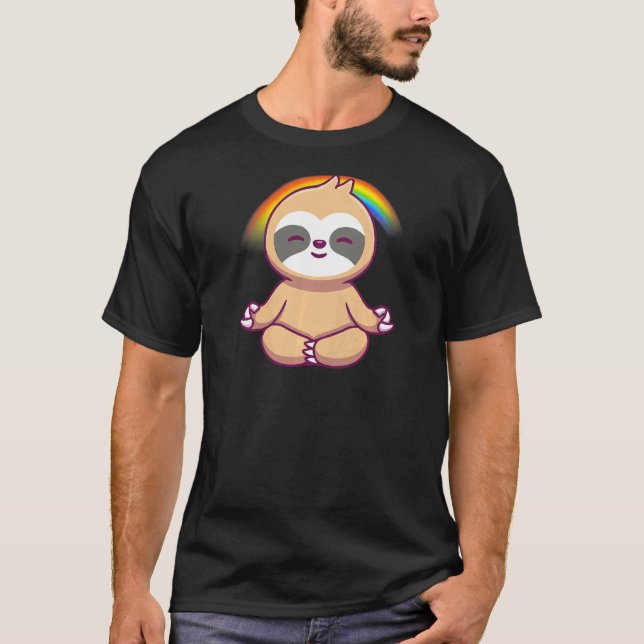 Camiseta Ioga Verde Sloth Feminino (Frente)