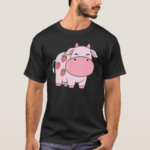 Camiseta Iogurte de Leite de Vaca Fofo Morango