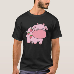Camiseta Iogurte de Leite de Vaca Fofo Morango