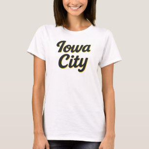 Camiseta Iowa City Script Design Bold Neon Midwest