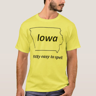 Camiseta Iowa - fácil bonito soletrar