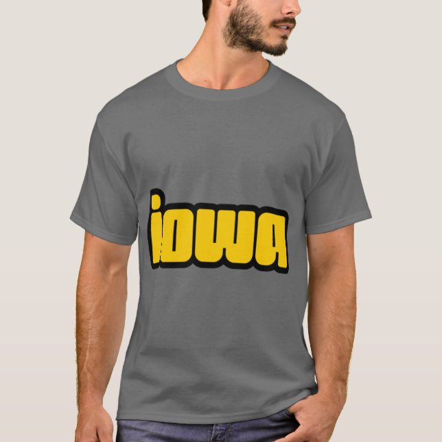 Camiseta iowa funky letters (Frente)