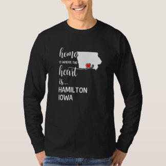 Camiseta Iowa Home É Onde O Coração É O Condado De Hamilton