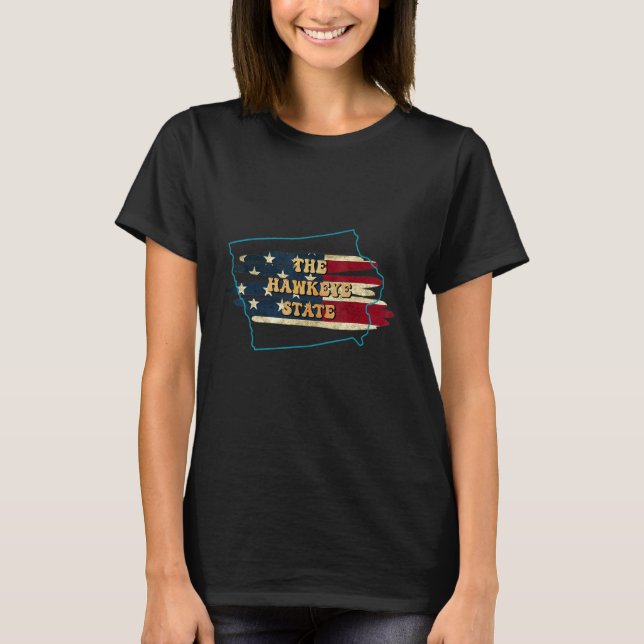 Camiseta Iowa Ia Us Flag Motto (Frente)