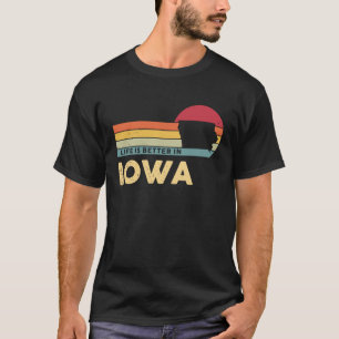 Camiseta IOWA Retro Vintage Estados Unidos Mapa do Iowa Pat