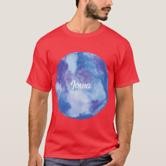 Camiseta Iowa Round Aquarela Pastel Violeta Azul