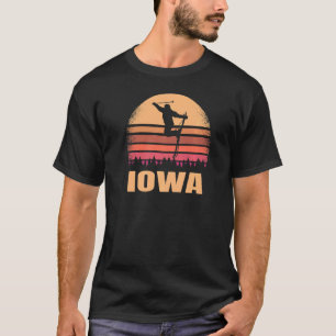Camiseta Iowa Skier Vintage Ia Skiing Ski Jump Retro