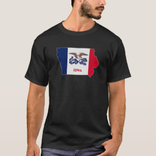 Camiseta IOWA STATE MAP IOWA IA Flag Raízes Men Gift.