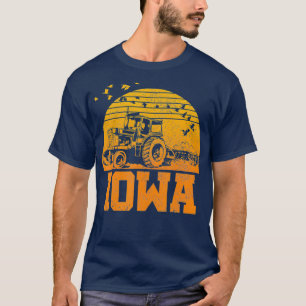 Camiseta Iowa Vintage Retro Trator Farmer Gift