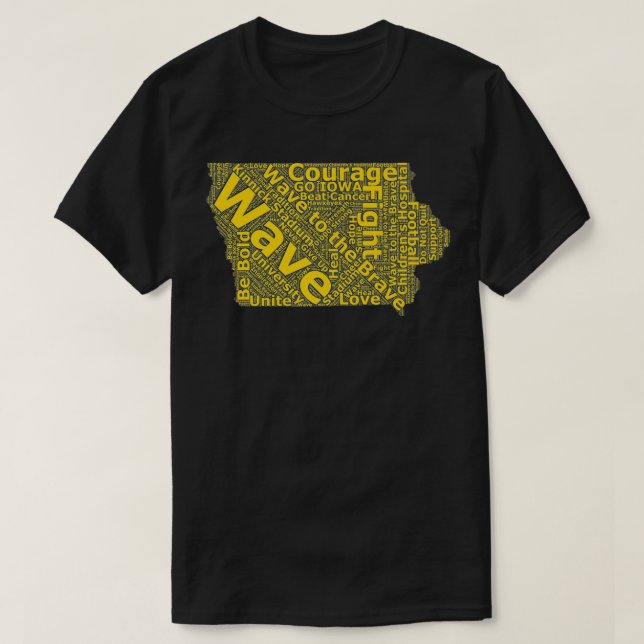 Camiseta Iowa Wave para a Brave Sick Children Word Cloud Pr (Frente do Design)