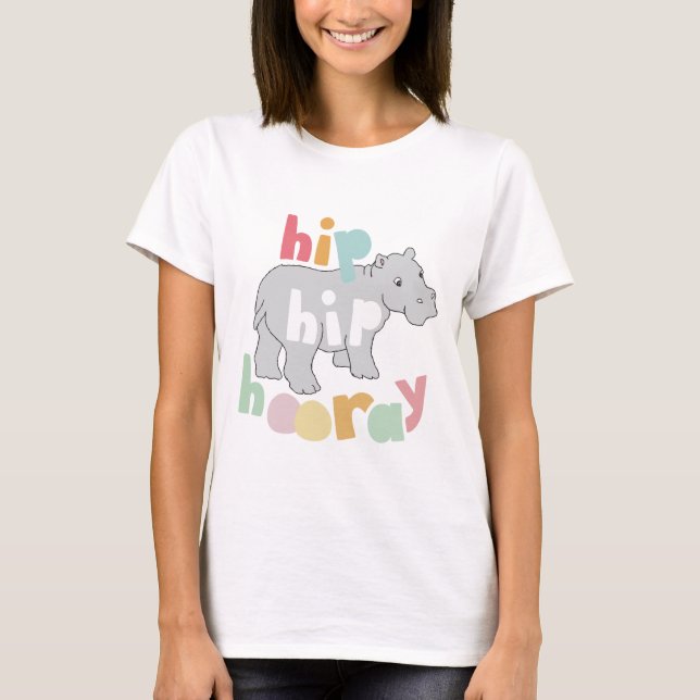 Camiseta ip Hip Hooray Cinza Hippo Desenhando Bestial Arte  (Frente)