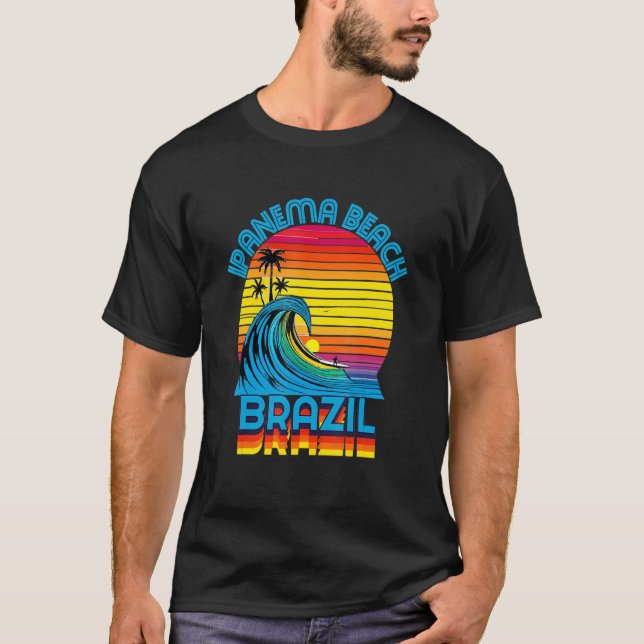 Camiseta Ipanema Beach Brasil Retro Throwback Surf & Beach (Frente)