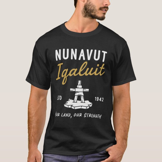 Camiseta Iqaluit Nunavut Canadá Inukshuk Simples (Frente)