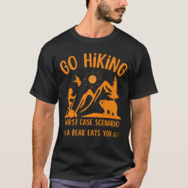 Camiseta Ir Caminhando O Pior Cenário De Caso Um Urso Te Co