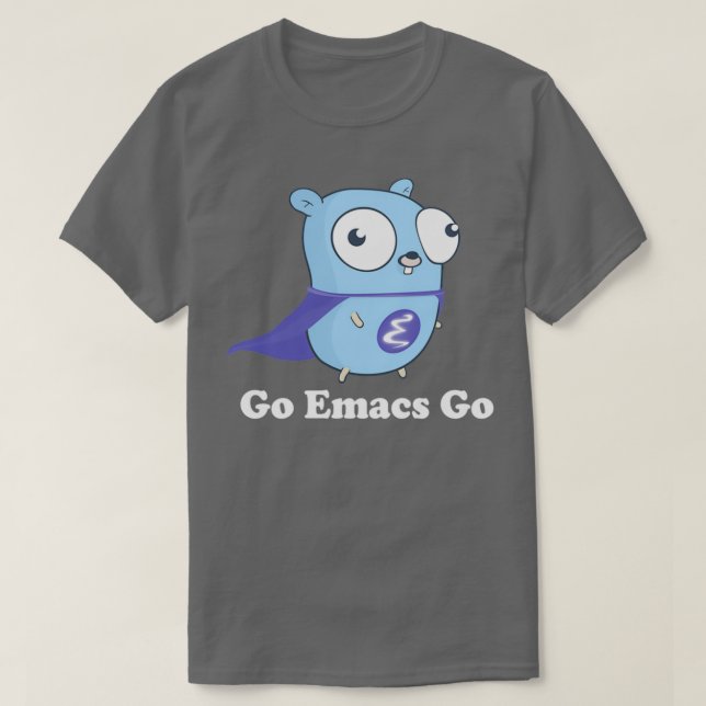 Camiseta Ir Emacs Ficar Preto (Frente do Design)