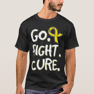 Camiseta Ir Lutar Com Dourada Fita Cancer De Infância Aware