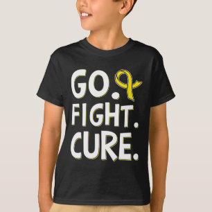 Camiseta Ir Lutar Com Dourada Fita Cancer De Infância Aware