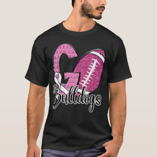 Camiseta Ir para Bulldog School Sports Fan Spirit Cancer