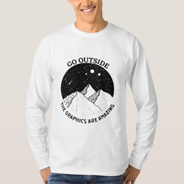 Camiseta ir para fora dos gráficos é uma incrível natureza  (Frente)
