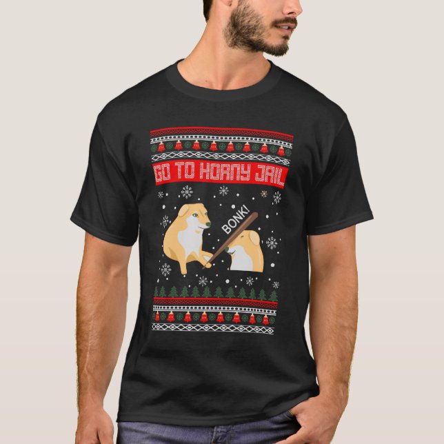 Camiseta Ir para Horny Jail Ugly Bonk Meme (Frente)