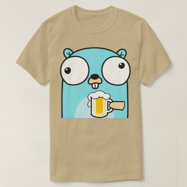 Camiseta Ir para o desenvolvedor de software bebendo cervej (Frente do Design)