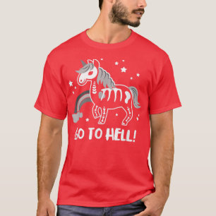 Camiseta Ir para o Inferno Halloween Mystical Skeleton Unic
