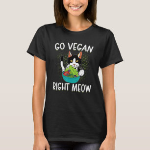 Camiseta Ir Vegan Direita Encontrar Gato Vegan Vegetal