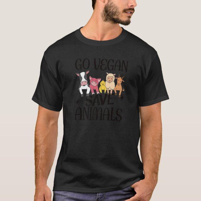 Camiseta Ir Vegan Salvar Animais Premium (Frente)