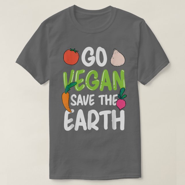 Camiseta Ir Vegan Salvar O Planeta Veganismo Vida Engraçado (Frente do Design)