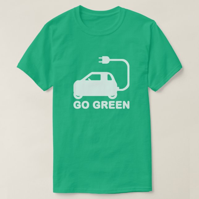 Camiseta Ir Verde ~ Dirigir Carros Elétricos (Frente do Design)