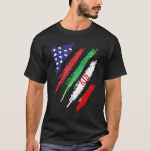 Camiseta Irã Americano Bandeira Crescente EUA Patriot Herit