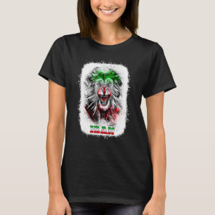 Camiseta Irã: Bandeira com leão encara Design do Orgulho Ir