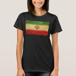 Camiseta Irã: Bandeira Vintage Design preto