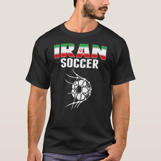 Camiseta Irã: Bola De Futebol No Net Goal Su De Futebol Ira (Frente)