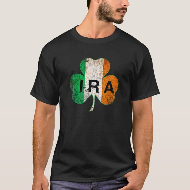 Camiseta IRA Irish Lucky Shamrock Dia de São Patrício Irlan (Frente)