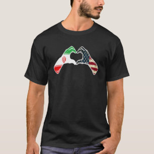 Camiseta Iran American Flag USA Iranian Heart Iraniano