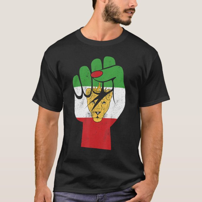 Camiseta Iran flag, Iranian Lion Symbol, Iranian Lioness, F (Frente)