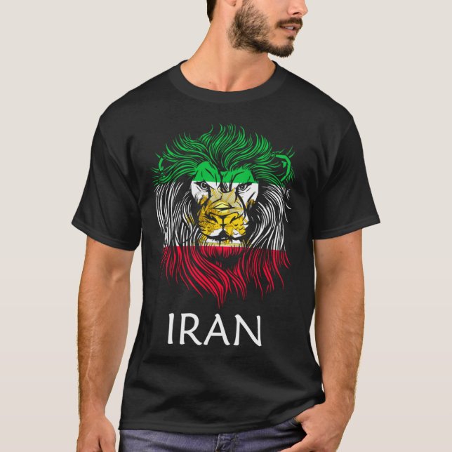 Camiseta Iranian Lion Head Flag Iran (Frente)