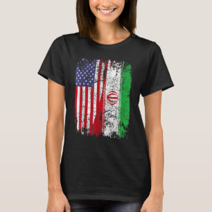 Camiseta IRANIAN ROOTS Half American Flag IRAN FLAG