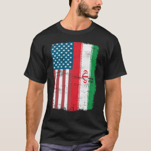 Camiseta IRANIAN ROOTS Half American Flag USA IRAN FLAG