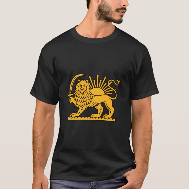 Camiseta Iraniano Lion Sun Achaeid Empire Safavid dinastia (Frente)