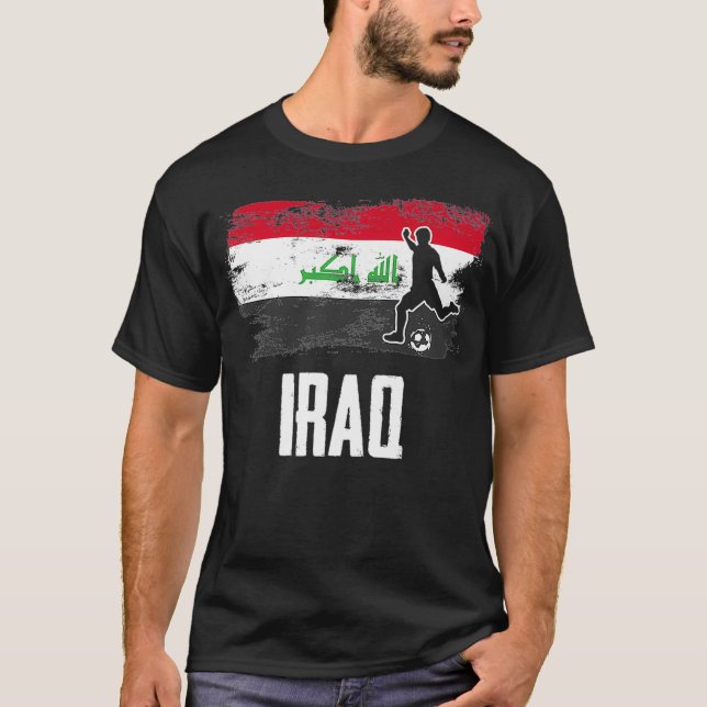 Camiseta Iraq Flag Jersey Iraqi Soccer Team Iraqi funny 100 (Frente)